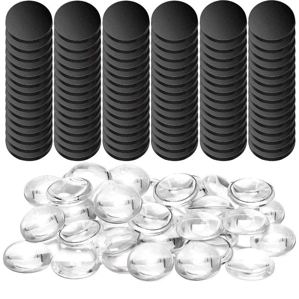 80 Pieces s for Craft Fridge Refrigerator Magnets with Transparent Glass Cabocho
